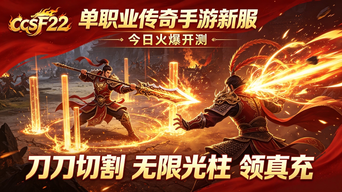 单职业传奇手游新服今日火爆开测，刀刀切割无限光柱领真充